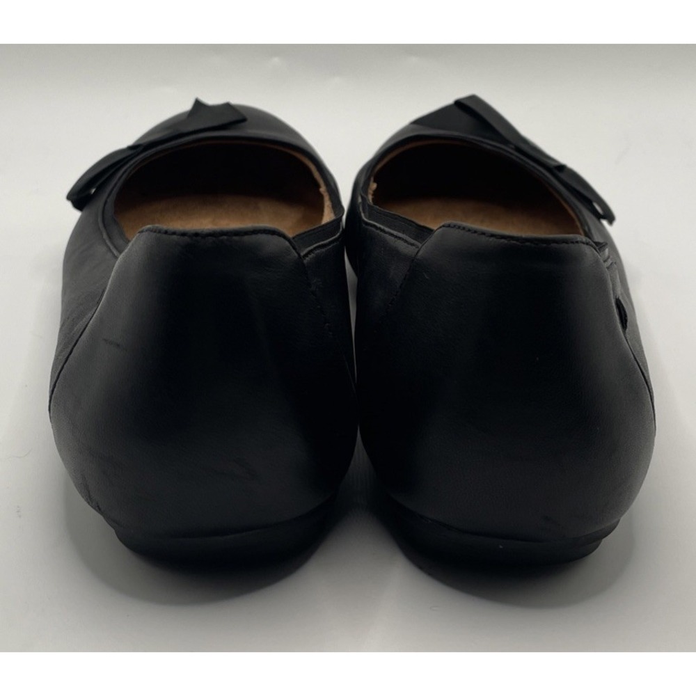 Vionic Martha Flats Black Leather With Bow Womens Comfort Shoe Size 8 Orthotic - Picture 5 of 9